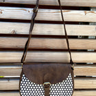 flap crossbody handbag in polka dots pattern