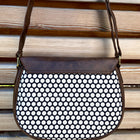 flap crossbody handbag in polka dots pattern