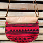 flap crossbody handbag in border pattern