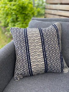 Cushion Cover-wave pattern1 in dark blue and white