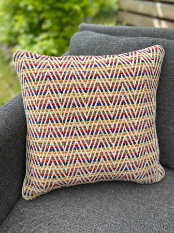 Cushion Cover-large triangle pattern in cream/multicolors