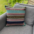 Cushion Cover-border stripes pattern4 turquoise