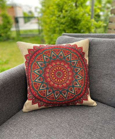 Cushion Cover-Mandala2 in red