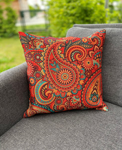 Cushion Cover-paisley pattern in red