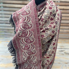 Jamewar boho shawl (reversible in leaf pattern) - hand woven (++ color options)