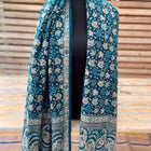 Jamewar boho shawl (reversible in leaf pattern) - hand woven (++ color options)